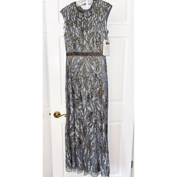 Mac Duggal 5532 Sz 4 Gown Dress Sequin Illusion Cap Sleeve - Picture 11 of 13